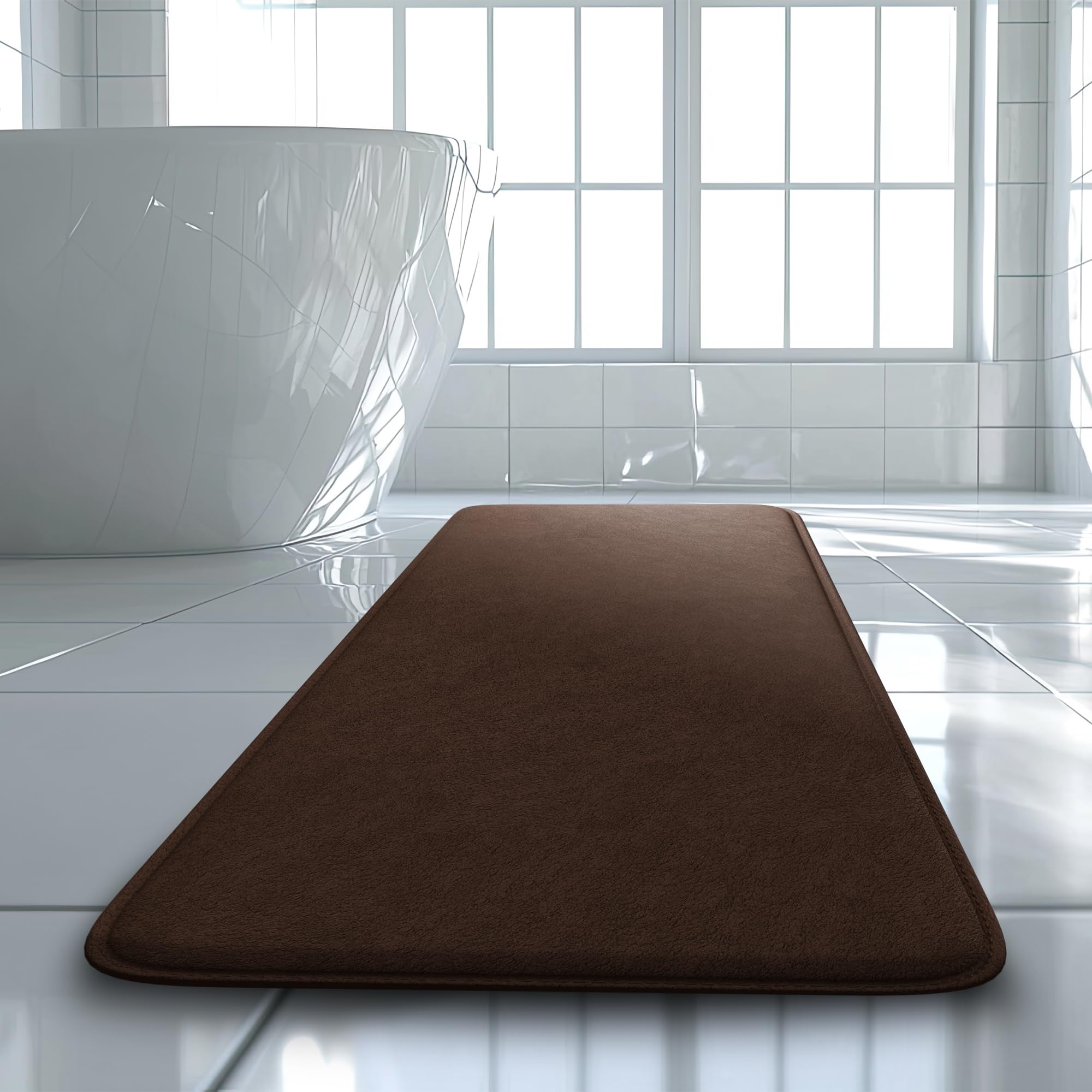 5-Piece Bathroom Rug Set - Memory Foam Bath Mats, Non-Slip, Ultra-Soft, Water Absorbent, Machine Washable Bathroom Rugs - Beige