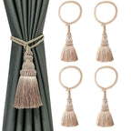 6 Pack Curtain Tie Backs Rope Tassels for Curtains Drape tiebacks Handmade Outdoor Home and Outdoor Decorative (Mix Blue, 6p)