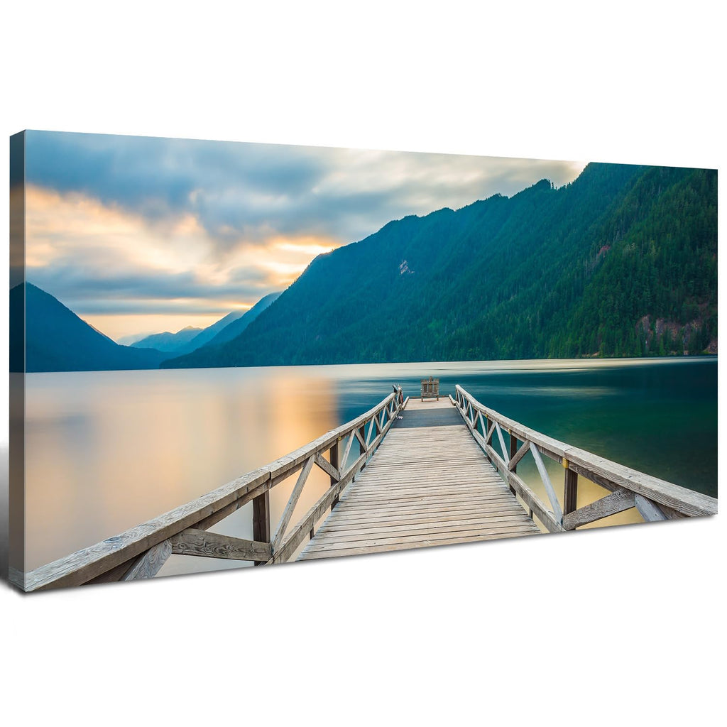 Sunset Mountain Wall Art for Living Room Nature Grand Teton Landscape Canvas Wall Decor National Park Wall Art Oxbow Bend Snake River Scenery Wyoming Painting Artwork Office Home Decoration 20x40"