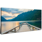 Sunset Mountain Wall Art for Living Room Nature Grand Teton Landscape Canvas Wall Decor National Park Wall Art Oxbow Bend Snake River Scenery Wyoming Painting Artwork Office Home Decoration 20x40"