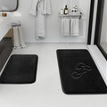 HUXMEYSON Bathroom Rugs Sets 3 Piece, Non-Slip & Quick Dry Bath Mat Set, Ultra Soft Velvet Bath Rugs for Bathroom, Toilet and Shower Floor, Grey Green