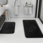 HUXMEYSON Bathroom Rugs Sets 3 Piece, Non-Slip & Quick Dry Bath Mat Set, Ultra Soft Velvet Bath Rugs for Bathroom, Toilet and Shower Floor, Grey Green