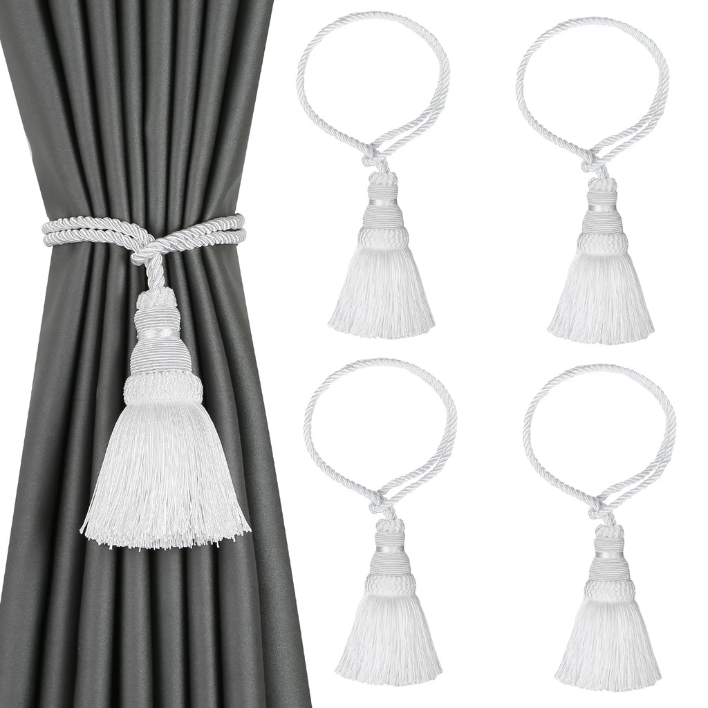 6 Pack Curtain Tie Backs Rope Tassels for Curtains Drape tiebacks Handmade Outdoor Home and Outdoor Decorative (Mix Blue, 6p)