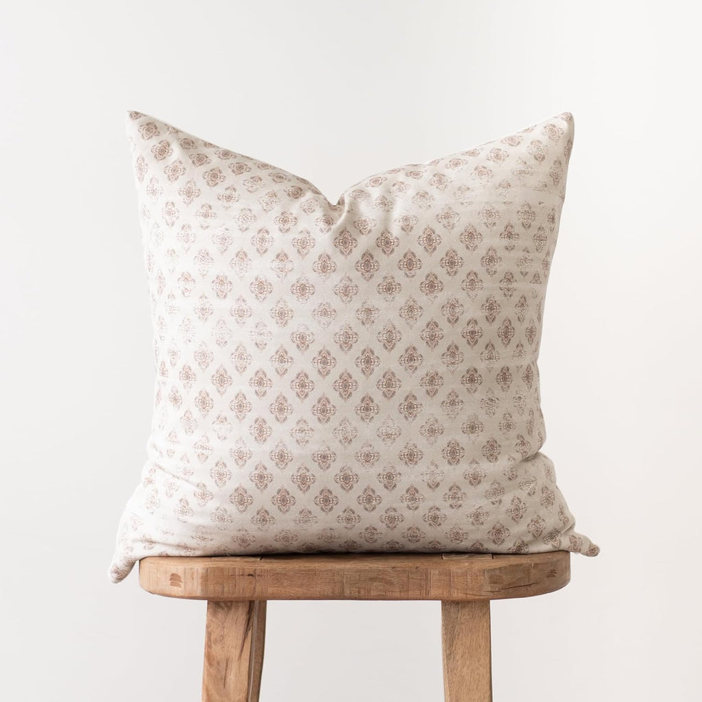 Woven Nook - Modern & Luxurious 22" x 22" Decorative Boho Throw Pillow Covers - Durable Quality & Machine Washable - 100% Cotton Canvas - Wells Set - 4 Pack (22x22)