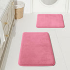 HUXMEYSON Bathroom Rugs Sets 3 Piece, Non-Slip & Quick Dry Bath Mat Set, Ultra Soft Velvet Bath Rugs for Bathroom, Toilet and Shower Floor, Grey Green