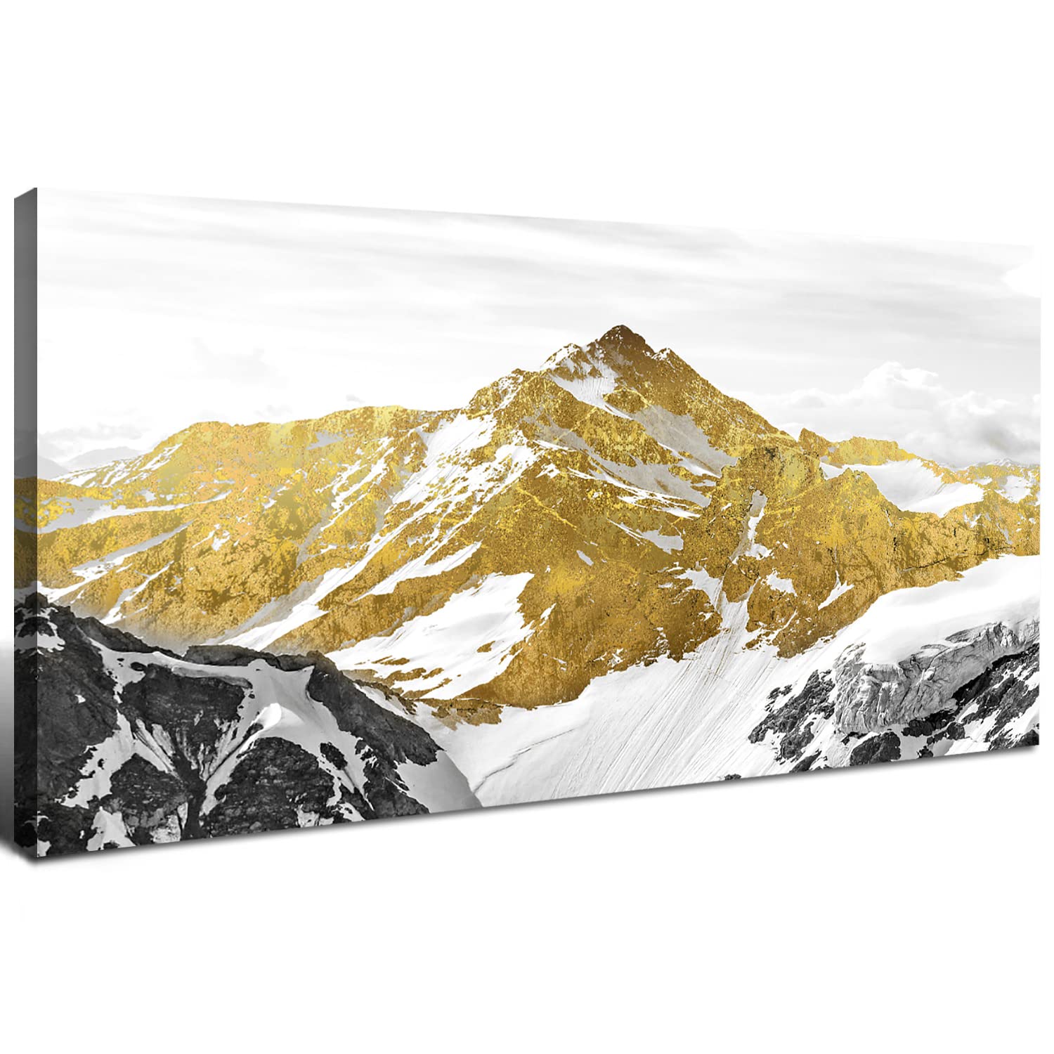 Sunset Mountain Wall Art for Living Room Nature Grand Teton Landscape Canvas Wall Decor National Park Wall Art Oxbow Bend Snake River Scenery Wyoming Painting Artwork Office Home Decoration 20x40"
