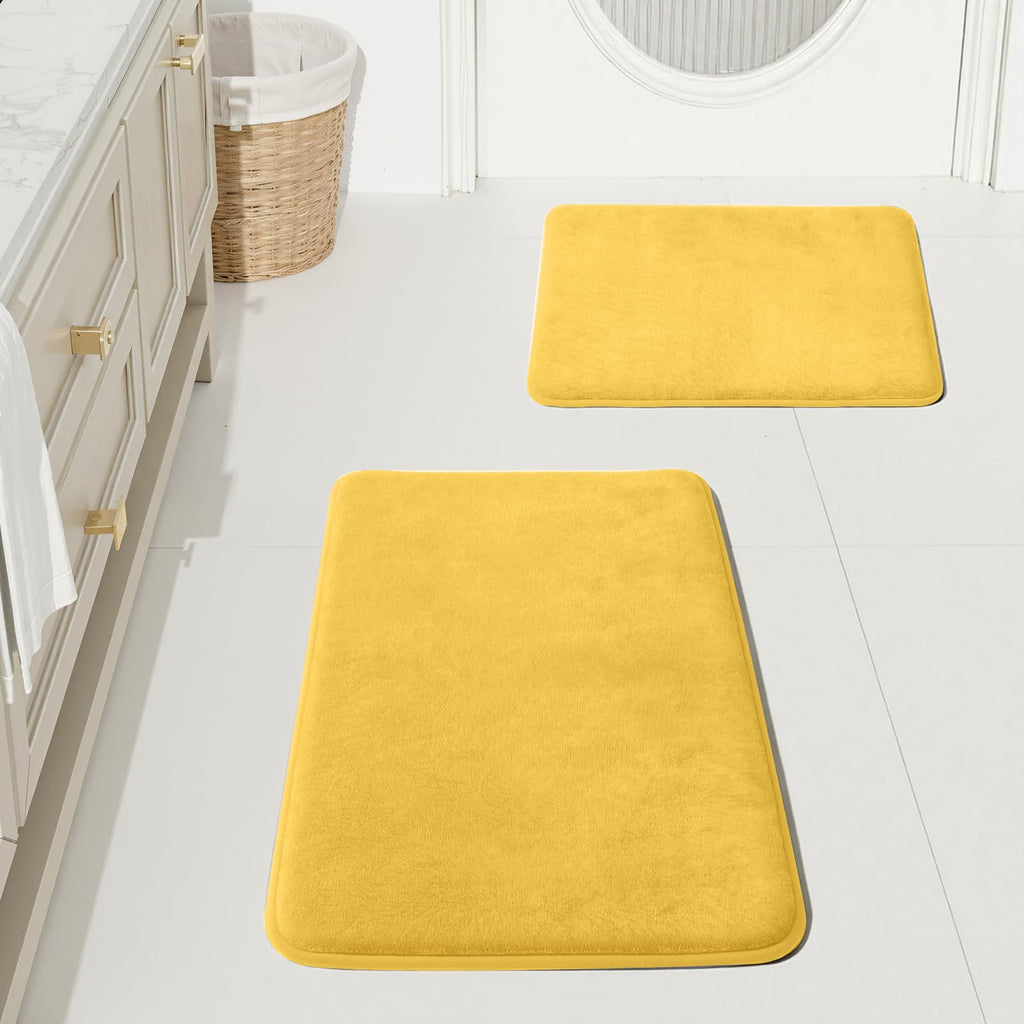HUXMEYSON Bathroom Rugs Sets 3 Piece, Non-Slip & Quick Dry Bath Mat Set, Ultra Soft Velvet Bath Rugs for Bathroom, Toilet and Shower Floor, Grey Green