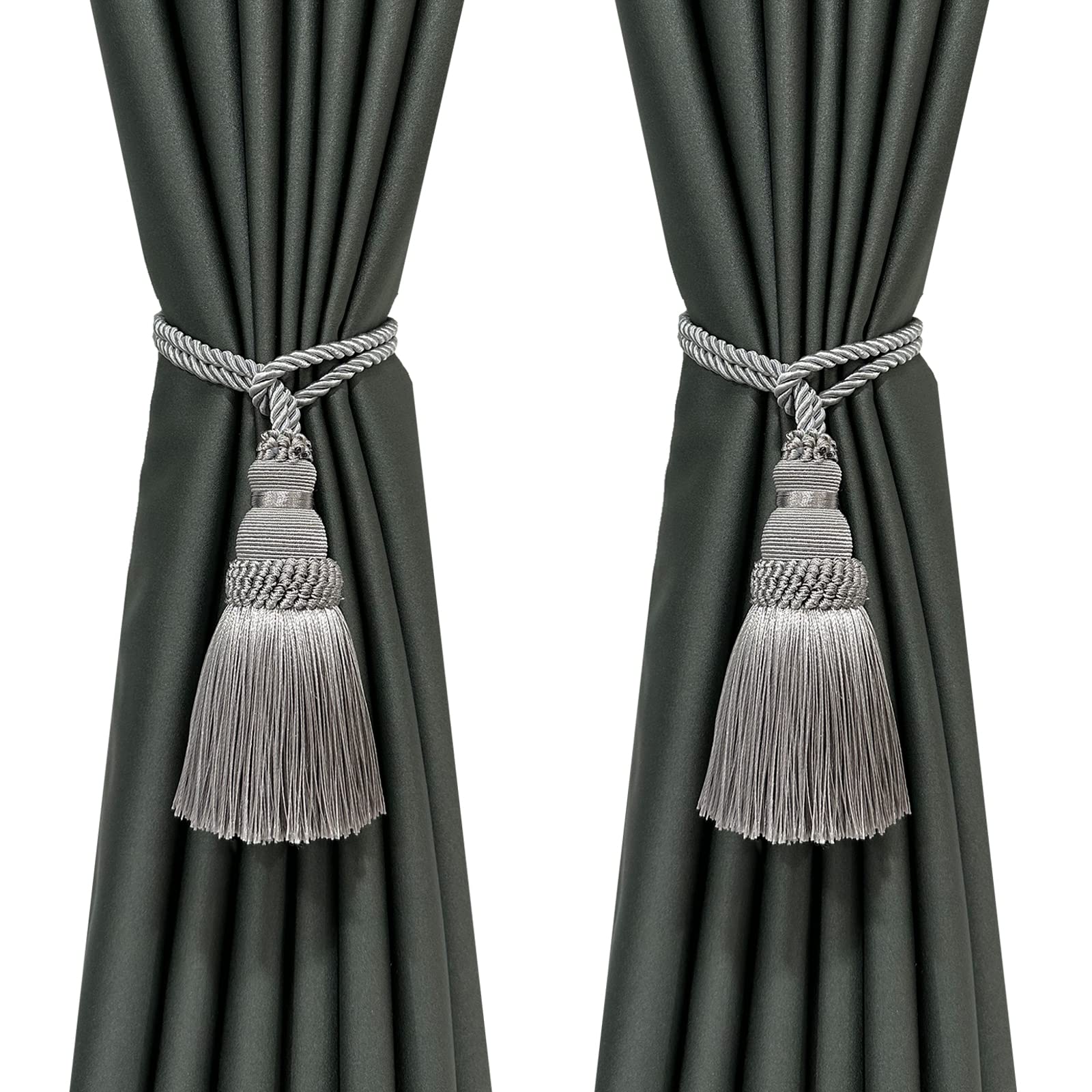 6 Pack Curtain Tie Backs Rope Tassels for Curtains Drape tiebacks Handmade Outdoor Home and Outdoor Decorative (Mix Blue, 6p)