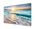 Baisuart S02250 Canvas Prints Wall Art Beach Sunset Ocean Waves Nature Pictures Stretched Canvas Wooden Framed for living Room Bedroom and Office