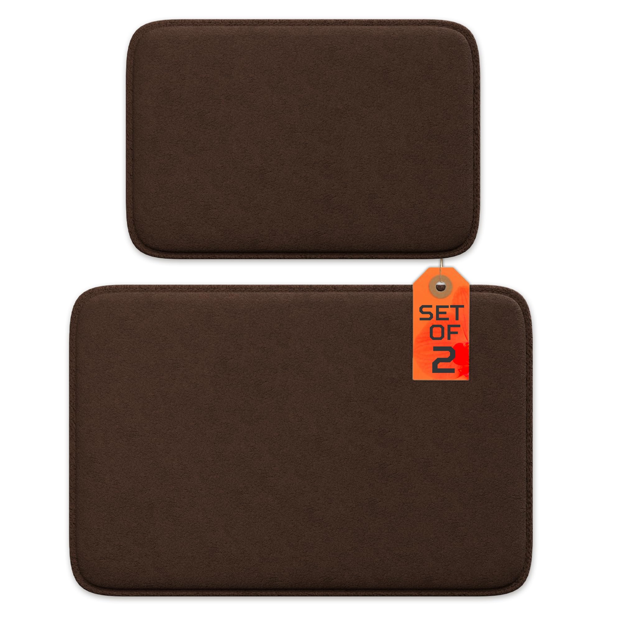 5-Piece Bathroom Rug Set - Memory Foam Bath Mats, Non-Slip, Ultra-Soft, Water Absorbent, Machine Washable Bathroom Rugs - Beige