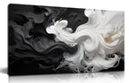 Abstract Black and White Wall Art for Living Room, Modern Minimalist Neutral Canvas Printed Painting Decorative-Picture Wall-Decor Artwork for Bedroom Dining Room Home Office, Size 40x20 Inches