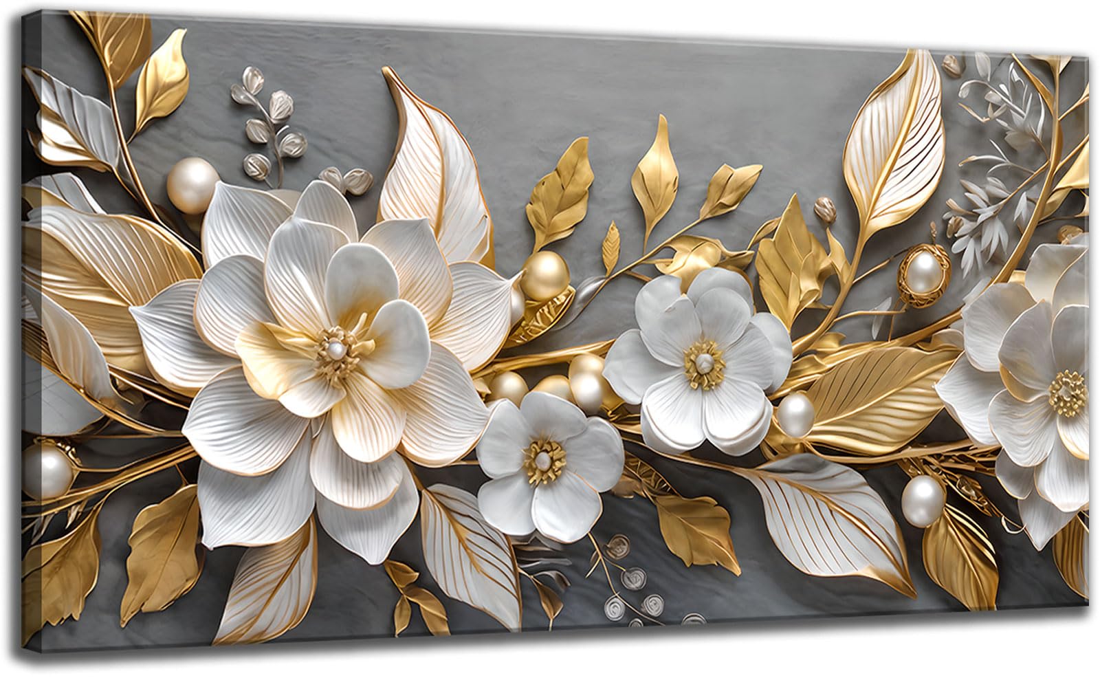 Large Living Eucalyptus Leaf Canvas Wall Art Teal White Botanical Abstract Decor painting Pictures Modern Nordic Plant Flowers Posters Prints for Bathroom Bedroom Office Hallway Home Decoration