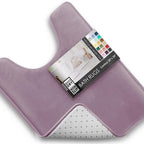 Clara Clark 3 Piece Bathroom Rugs Bath Mat Set, Velvet Memory Foam Bath Mats for Bathroom - Non-Slip, PVC Backing Bath Rugs, Washable - Dries Quickly, Grey