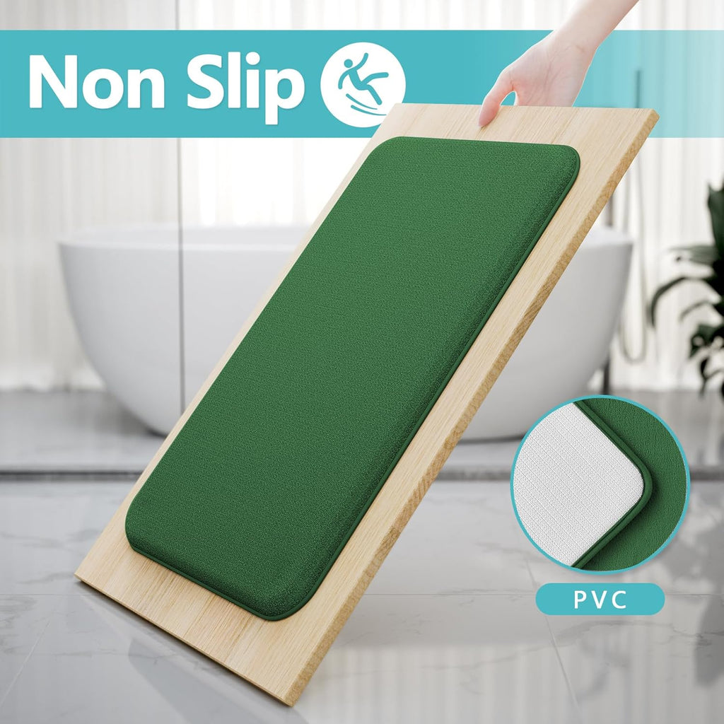 RUN HELIX Bathroom Rugs Sets 3 Piece, Soft Absorbent Memory Foam Bath Mats Set, Dry Fast Bath Mat, Machine Washable Bath Rug Set for Bathroom （Forest Green）
