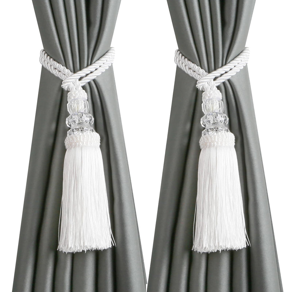 6 Pack Curtain Tiebacks with Tassel, Outdoor Elegant Decorative Curtain Holdback,Modern Rope Window Curtain Ties Backs for Draperies (6, Gold)