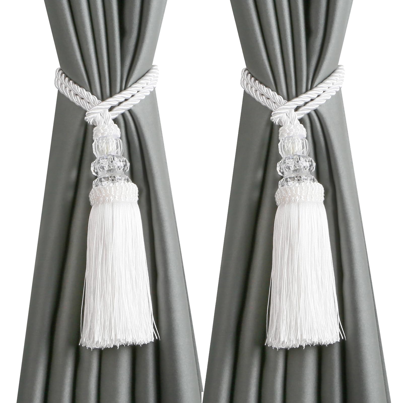6 Pack Curtain Tiebacks with Tassel, Outdoor Elegant Decorative Curtain Holdback,Modern Rope Window Curtain Ties Backs for Draperies (6, Gold)