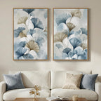Large Framed Vintage Botanical Wall Art Set of 2, Neutral Antique Floral Canvas Painting Prints Artwork for Walls, Retro Rustic Farmhouse Flowers Pictures for Living Room Bedroom Wall Decor, 24x36 In
