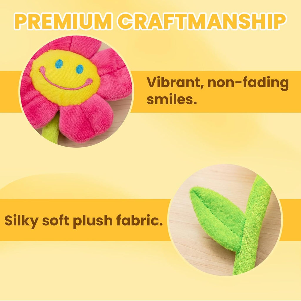 32 Pcs Plush Flower Curtain Tiebacks, Bendable Stem Outdoor Tiebacks, Sunflower Flower Tiebacks for Bedroom Curtains, Outdoor Curtain Tiebacks, Suitable for Bedroom Curtain Decoration