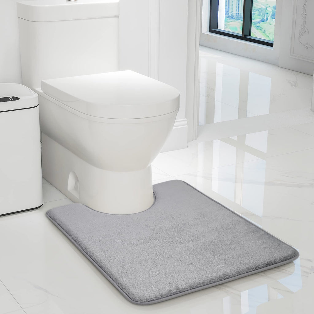 YIHOUSE Bathroom Rug Set 5 Piece, Memory Foam Bath Mat Set, Super Absorbent Bath Mats for Floor - Non-Slip & Washable Bathroom Rugs - Dry Quickly Bath Rugs, Dark Blue