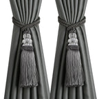 6 Pack Curtain Tiebacks with Tassel, Outdoor Elegant Decorative Curtain Holdback,Modern Rope Window Curtain Ties Backs for Draperies (6, Gold)