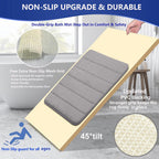 Memory Foam Bathroom Rugs Sets 3 Piece, Extra Thick Soft Absorbent Non Slip Upgraded, Washable Toilet Bath Mat Shower Carpet for Bedroom, Living Room (Grey, U Shape 24” X 24”+24” X 32”+17” X 48”)