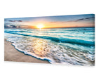 Baisuart S02250 Canvas Prints Wall Art Beach Sunset Ocean Waves Nature Pictures Stretched Canvas Wooden Framed for living Room Bedroom and Office