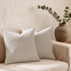 26x26 Pillow Covers Set of 2 Khaki Euro Shams Boho Decorative Throw Pillow Covers Cotton Large Square Pillowcase for Couch Bed