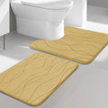 YIHOUSE Memory Foam Grey Bathroom Rug Sets 5 Piece, Ultra Absorbent Bath Mat for Bathroom - Non-Slip Machine Washable & Dry Quickly, 5 Piece Bathroom Mat Set, Dark Grey
