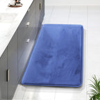 Clara Clark 3 Piece Bathroom Rugs Bath Mat Set, Velvet Memory Foam Bath Mats for Bathroom - Non-Slip, PVC Backing Bath Rugs, Washable - Dries Quickly, Grey