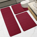 Memory Foam Bathroom Rugs Sets 3 Piece, Extra Thick Soft Absorbent Non Slip Upgraded, Washable Toilet Bath Mat Shower Carpet for Bedroom, Living Room (Grey, U Shape 24” X 24”+24” X 32”+17” X 48”)
