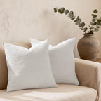 26x26 Pillow Covers Set of 2 Khaki Euro Shams Boho Decorative Throw Pillow Covers Cotton Large Square Pillowcase for Couch Bed