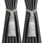 6 Pack Curtain Tiebacks with Tassel, Outdoor Elegant Decorative Curtain Holdback,Modern Rope Window Curtain Ties Backs for Draperies (6, Gold)