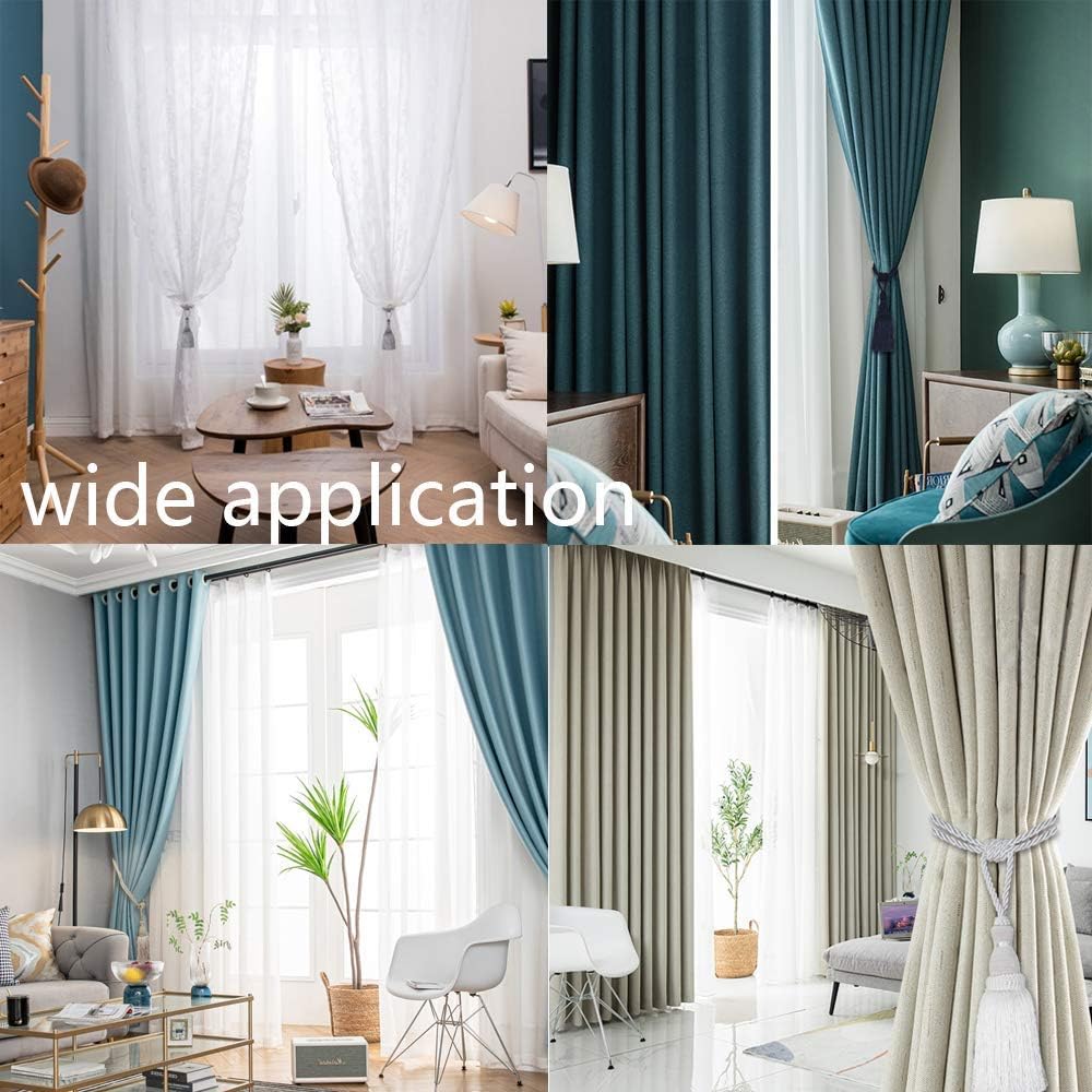 BEL AVENIR 2 Pack Curtain Tiebacks Tassel Drapery Tie-Backs Rope Handmade Holdbacks Home Office Hotel Decorative (Gold, 4 Pack)