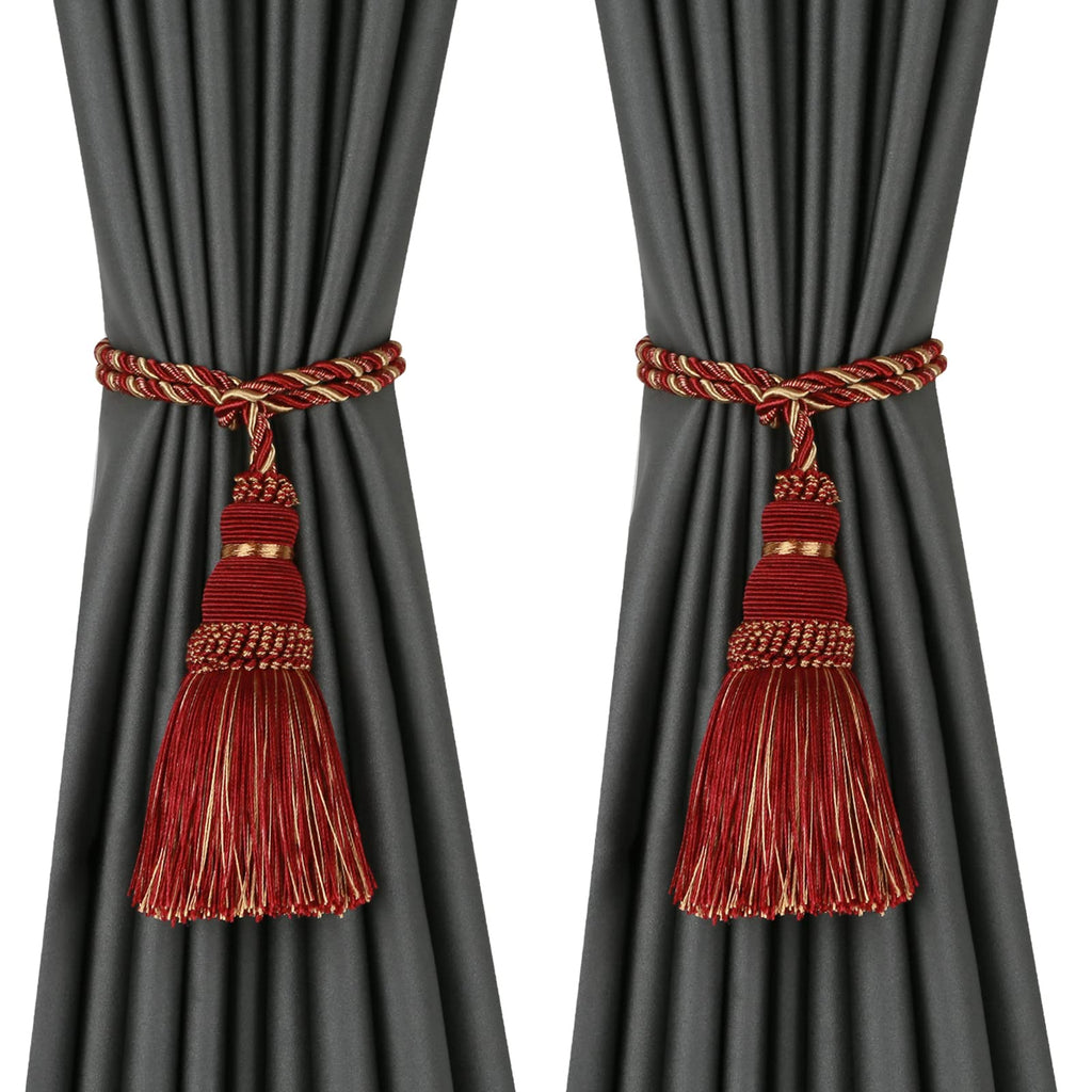 6 Pack Curtain Tie Backs Rope Tassels for Curtains Drape tiebacks Handmade Outdoor Home and Outdoor Decorative (Mix Blue, 6p)