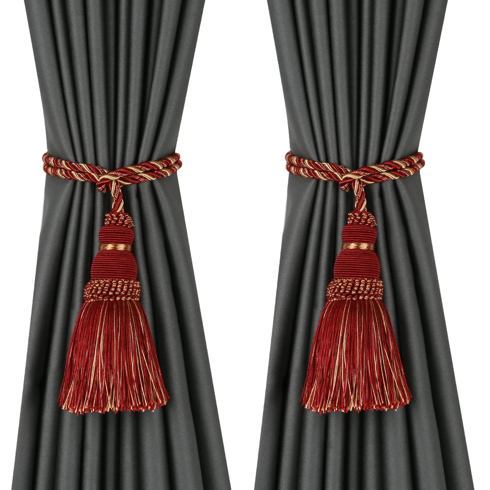 6 Pack Curtain Tie Backs Rope Tassels for Curtains Drape tiebacks Handmade Outdoor Home and Outdoor Decorative (Mix Blue, 6p)