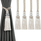 6 Pack Curtain Tiebacks with Tassel, Outdoor Elegant Decorative Curtain Holdback,Modern Rope Window Curtain Ties Backs for Draperies (6, Gold)