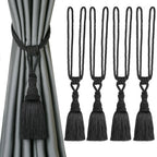 BEL AVENIR 2 Pack Curtain Tiebacks Tassel Drapery Tie-Backs Rope Handmade Holdbacks Home Office Hotel Decorative (Gold, 4 Pack)