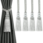 6 Pack Curtain Tiebacks with Tassel, Outdoor Elegant Decorative Curtain Holdback,Modern Rope Window Curtain Ties Backs for Draperies (6, Gold)