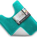 Clara Clark 3 Piece Bathroom Rugs Bath Mat Set, Velvet Memory Foam Bath Mats for Bathroom - Non-Slip, PVC Backing Bath Rugs, Washable - Dries Quickly, Grey