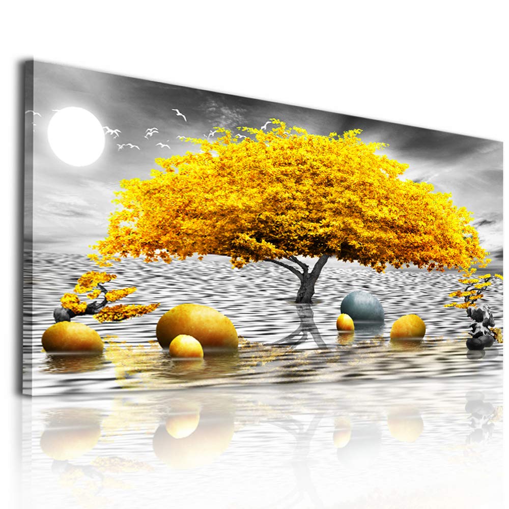 MHARTK66 Wall Decor for Living Room Large Canvas Wall Art for Bedroom Modern Office Pictures Blue Sun Beach Grass Ocean Landscape Paintings Canvas Art Prints Home Decorations