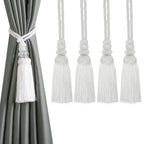 6 Pack Curtain Tiebacks with Tassel, Outdoor Elegant Decorative Curtain Holdback,Modern Rope Window Curtain Ties Backs for Draperies (6, Gold)