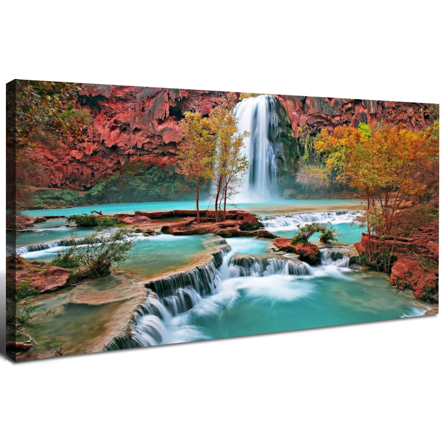 Sunset Mountain Wall Art for Living Room Nature Grand Teton Landscape Canvas Wall Decor National Park Wall Art Oxbow Bend Snake River Scenery Wyoming Painting Artwork Office Home Decoration 20x40"