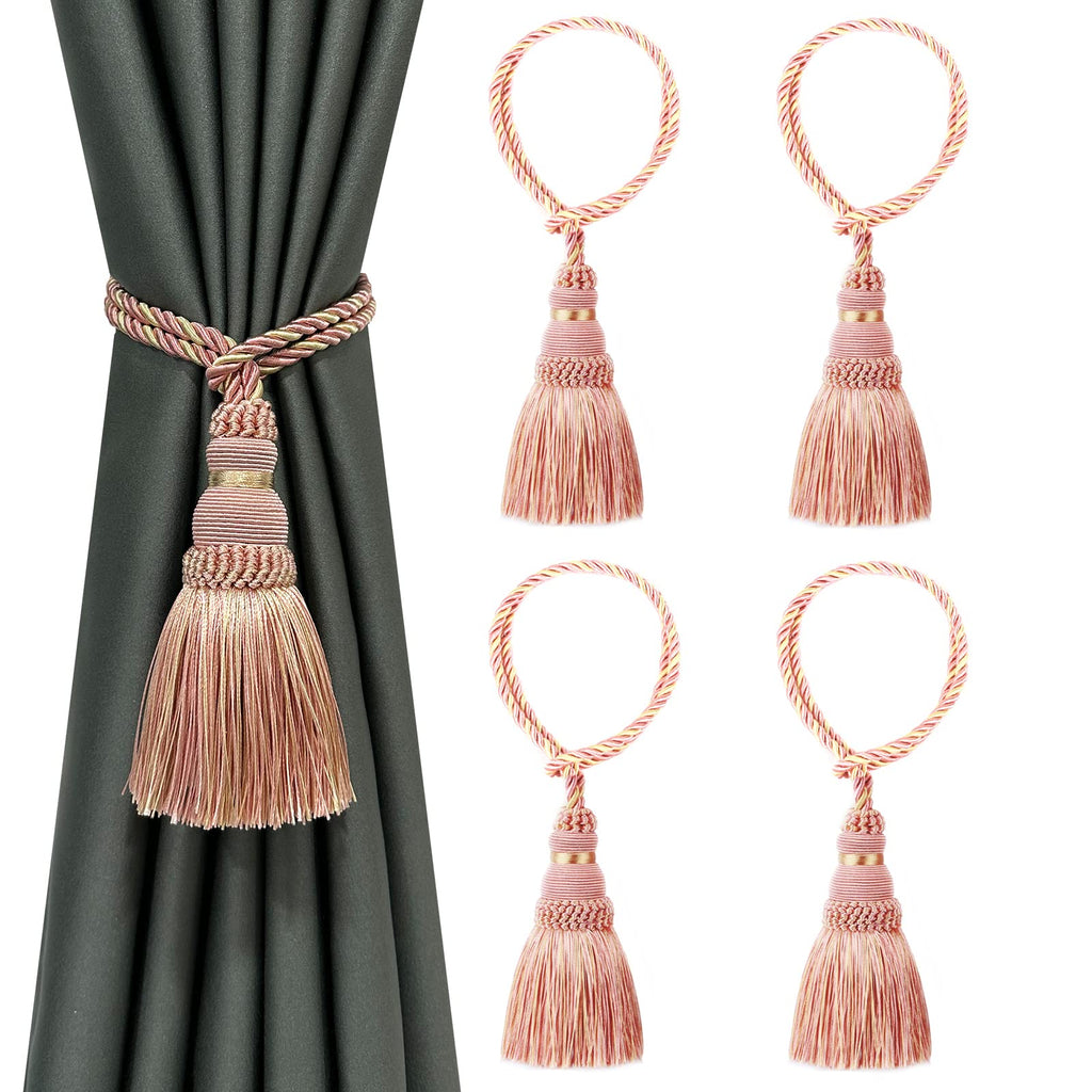 6 Pack Curtain Tie Backs Rope Tassels for Curtains Drape tiebacks Handmade Outdoor Home and Outdoor Decorative (Mix Blue, 6p)