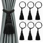 6 Pack Curtain Tie Backs Rope Tassels for Curtains Drape tiebacks Handmade Outdoor Home and Outdoor Decorative (Mix Blue, 6p)