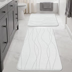 YIHOUSE Memory Foam Grey Bathroom Rug Sets 5 Piece, Ultra Absorbent Bath Mat for Bathroom - Non-Slip Machine Washable & Dry Quickly, 5 Piece Bathroom Mat Set, Dark Grey
