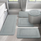 YIHOUSE Memory Foam Bath Mat Set, Bathroom Rugs Sets 3 Pieces, Non Slip Bath Mats for Bathroom, Super Soft and Water Absorbent Bath Rug Set, Machine Washable U Shape Toilet Rug,Beige