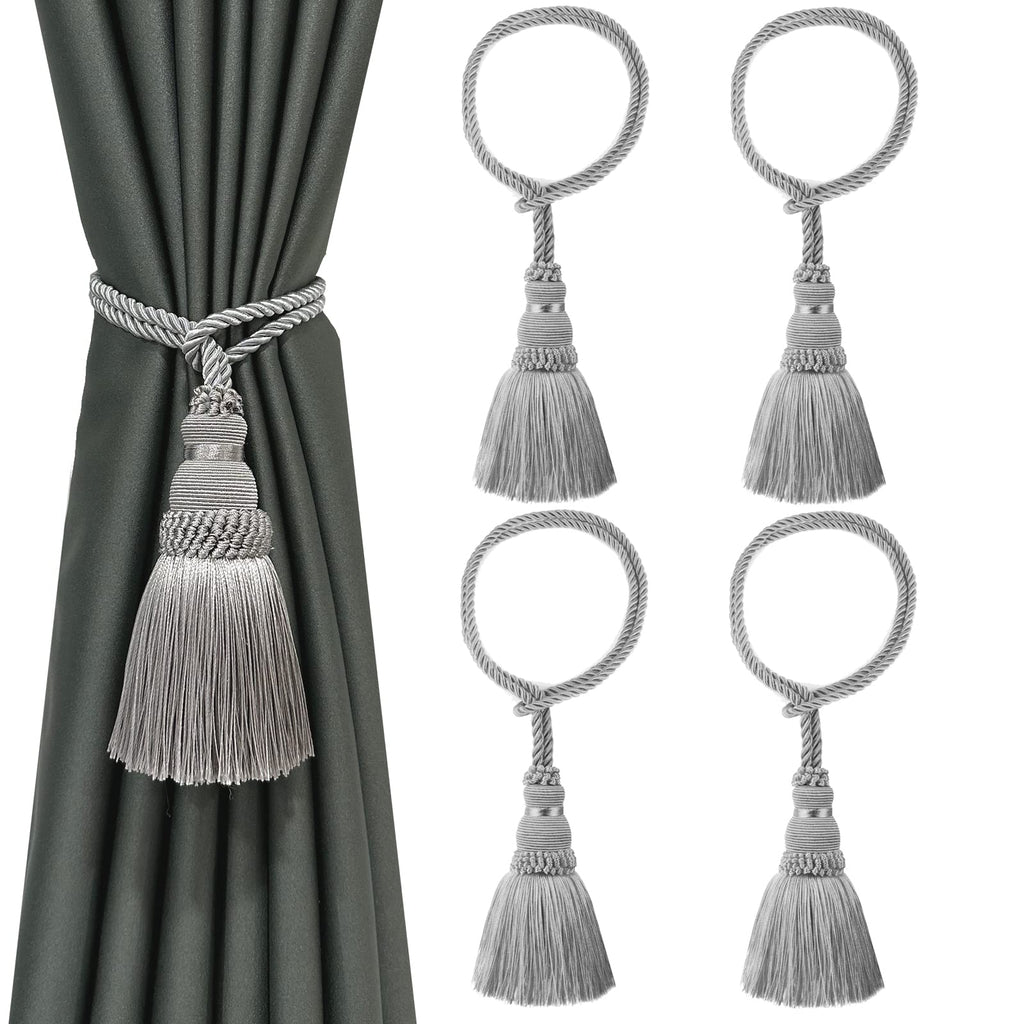 6 Pack Curtain Tie Backs Rope Tassels for Curtains Drape tiebacks Handmade Outdoor Home and Outdoor Decorative (Mix Blue, 6p)