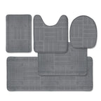 Bathroom Rug Set 5 Piece - Memory Foam Bathroom Mat Set, Soft and Comfortable, Non-Slip Thick Absorbent Bath Mats, Machine Washable, Beige