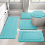 YIHOUSE Memory Foam Bath Mat Set, Bathroom Rugs Sets 3 Pieces, Non Slip Bath Mats for Bathroom, Super Soft and Water Absorbent Bath Rug Set, Machine Washable U Shape Toilet Rug,Beige