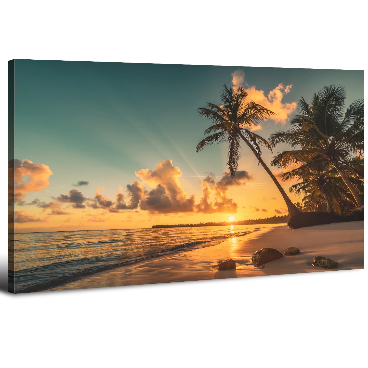 Sunset Mountain Wall Art for Living Room Nature Grand Teton Landscape Canvas Wall Decor National Park Wall Art Oxbow Bend Snake River Scenery Wyoming Painting Artwork Office Home Decoration 20x40"